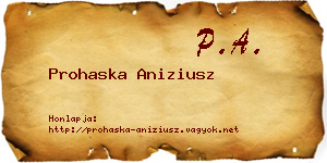 Prohaska Aniziusz névjegykártya